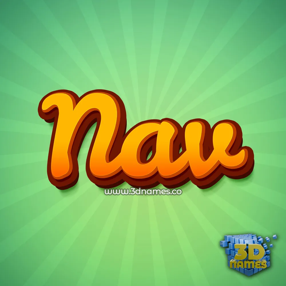 nav in Green Rays style - 3D name wallpaper