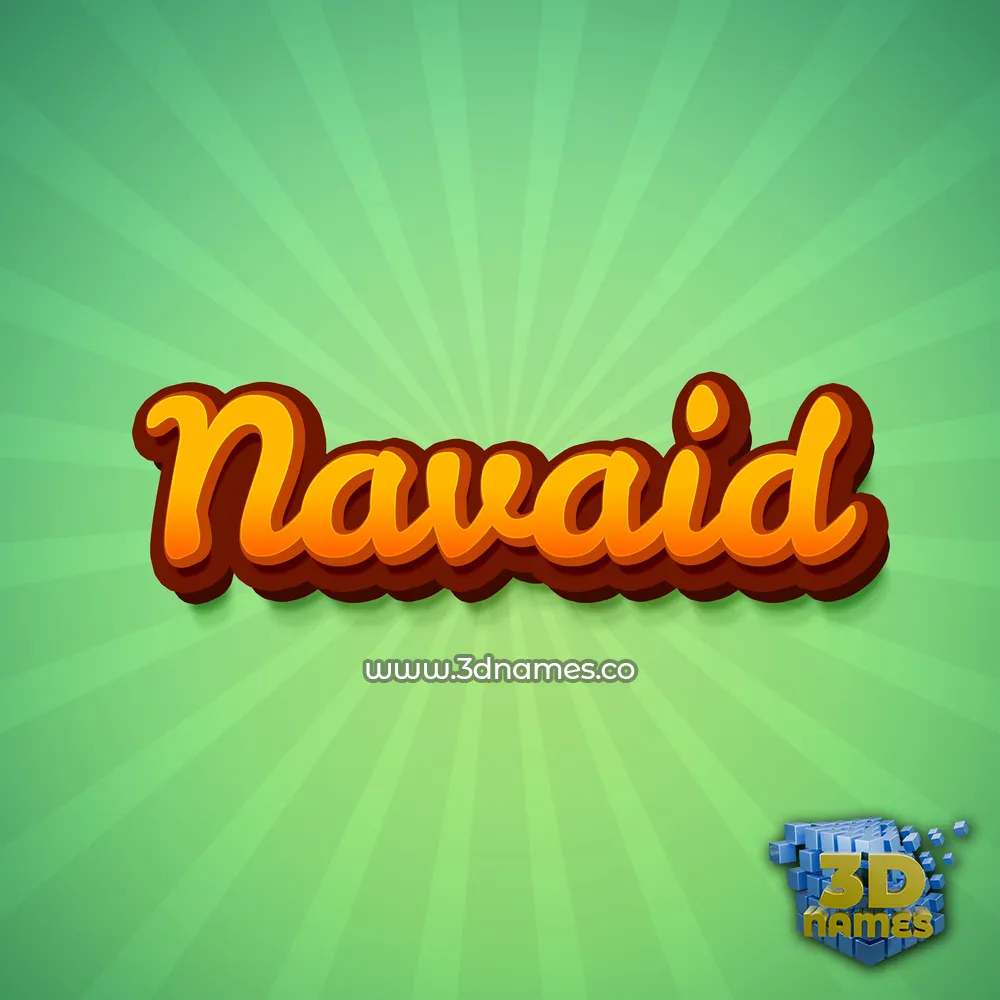 navaid in Green Rays style - 3D name wallpaper