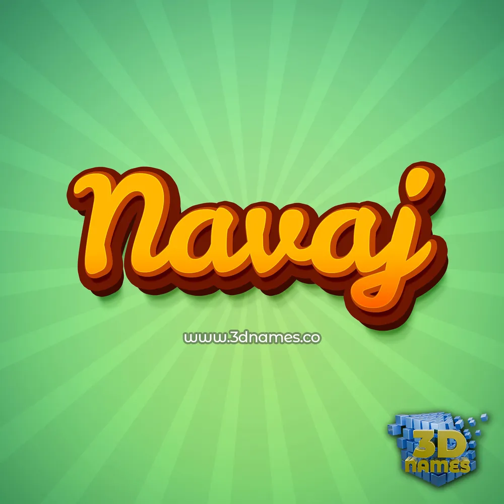 navaj in Green Rays style - 3D name wallpaper