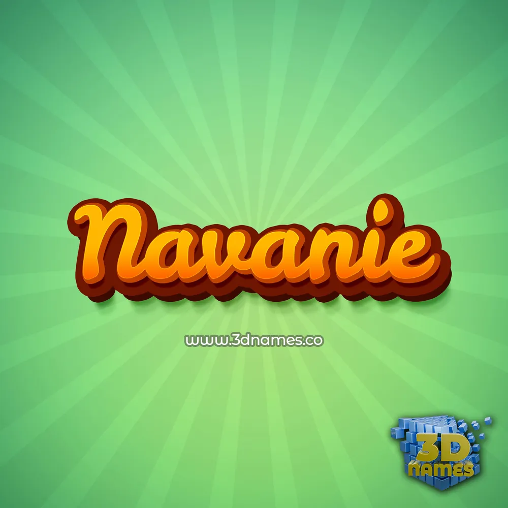 navanie in Green Rays style - 3D name wallpaper