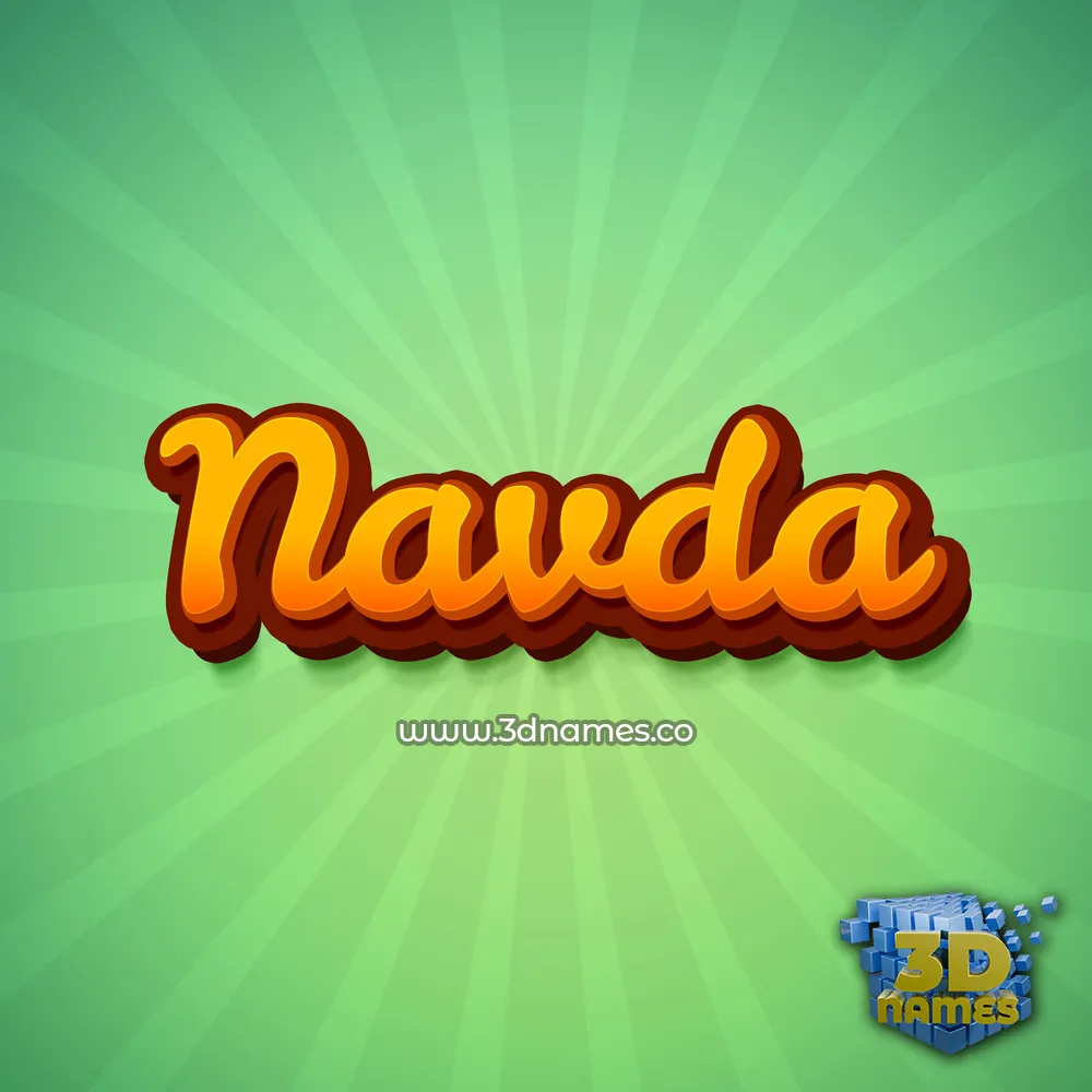 navda in Green Rays style - 3D name wallpaper