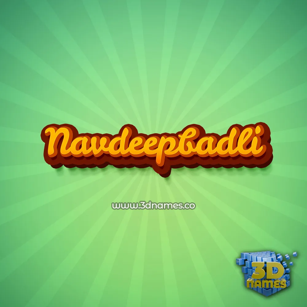 navdeepbadli in Green Rays style - 3D name wallpaper