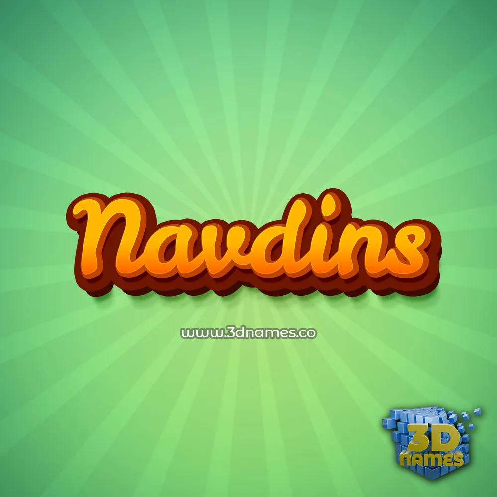 navdins in Green Rays style - 3D name wallpaper