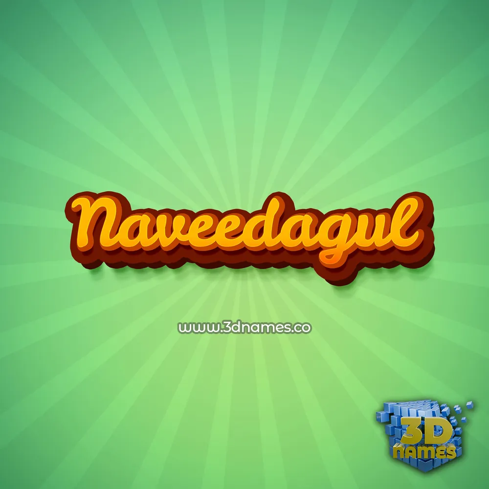 naveedagul in Green Rays style - 3D name wallpaper