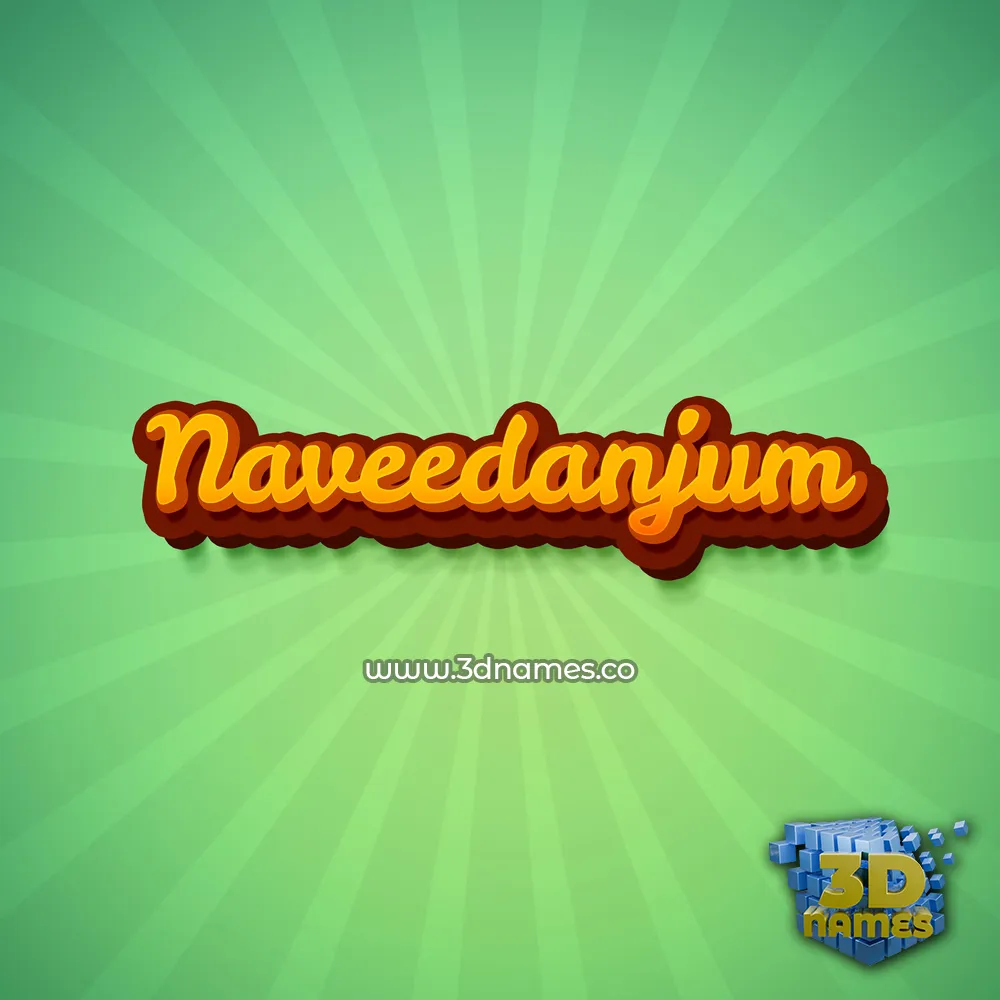 naveedanjum in Green Rays style - 3D name wallpaper