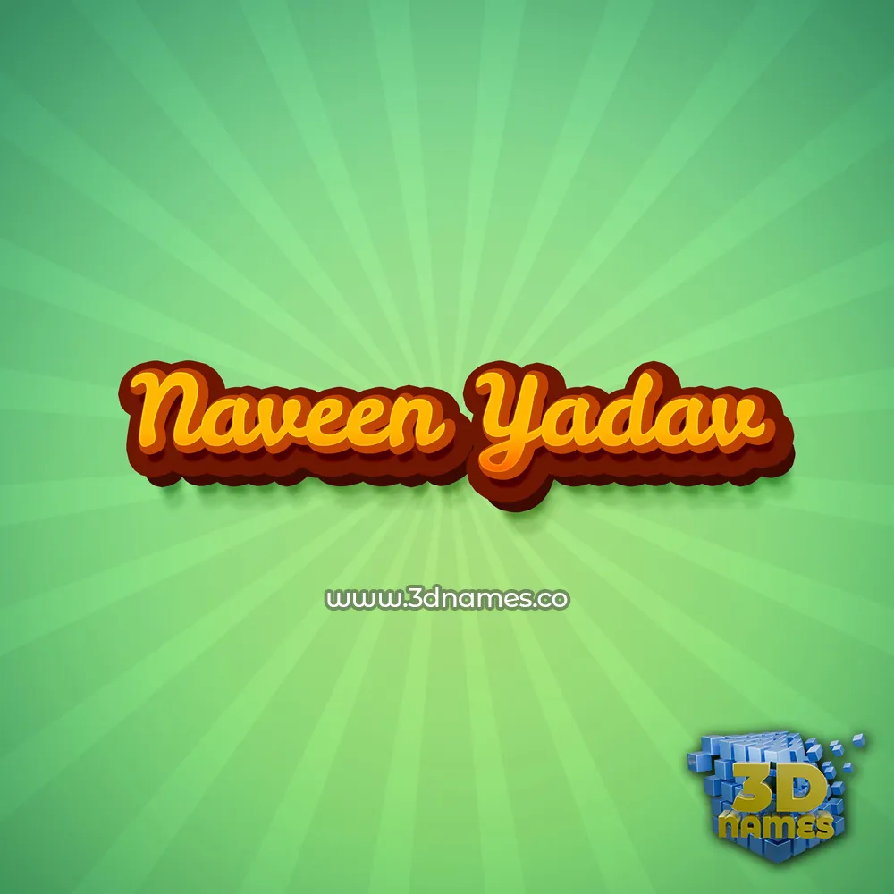 naveen yadav in Green Rays style - 3D name wallpaper