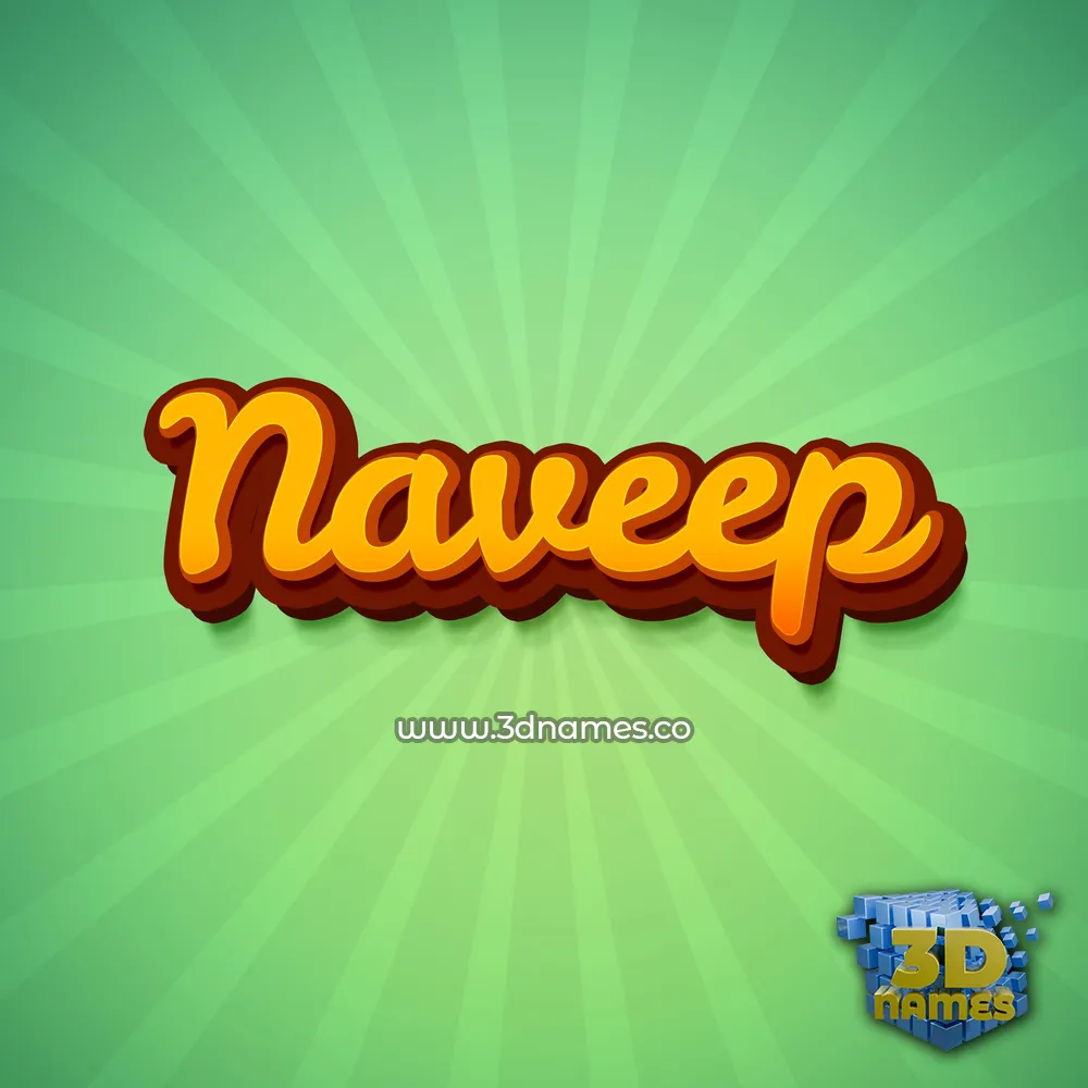 naveep in Green Rays style - 3D name wallpaper