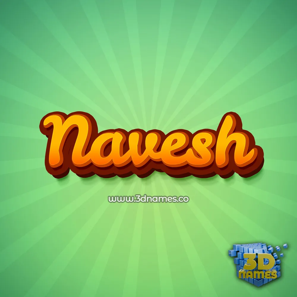 navesh in Green Rays style - 3D name wallpaper