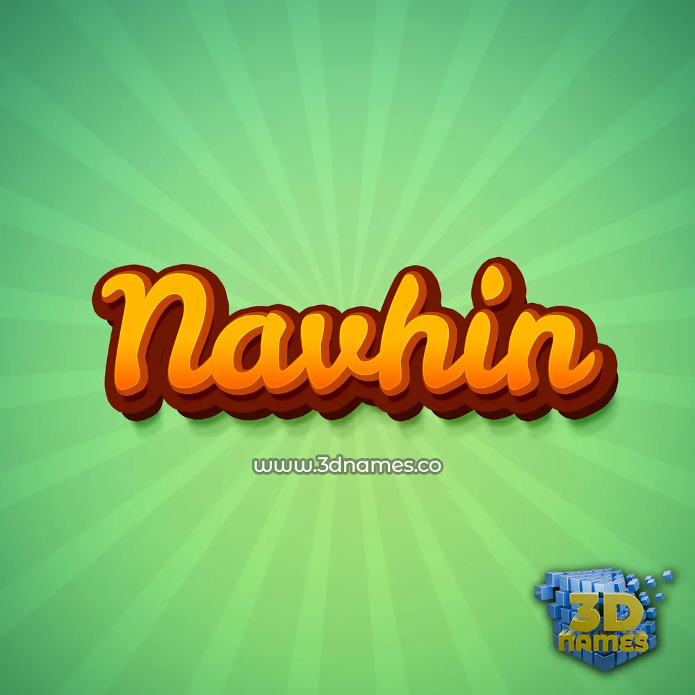 navhin in Green Rays style - 3D name wallpaper