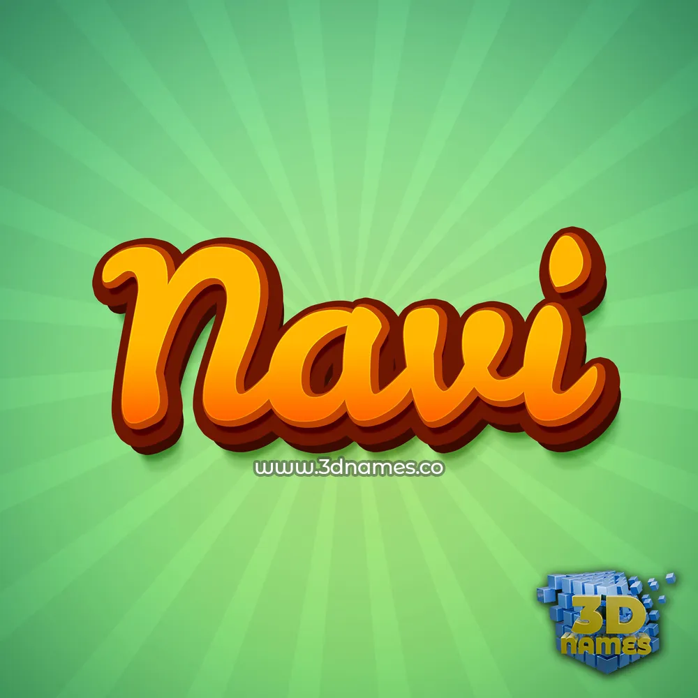 navi in Green Rays style - 3D name wallpaper