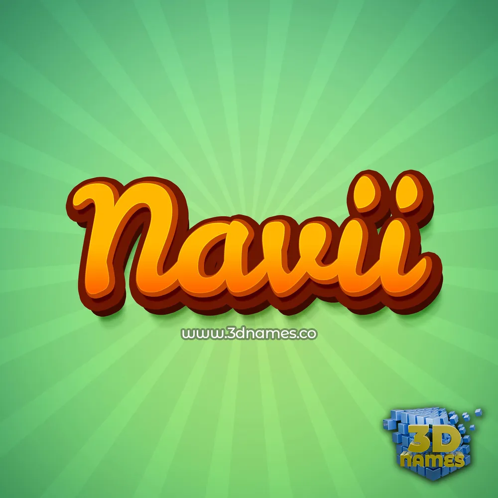 navii in Green Rays style - 3D name wallpaper