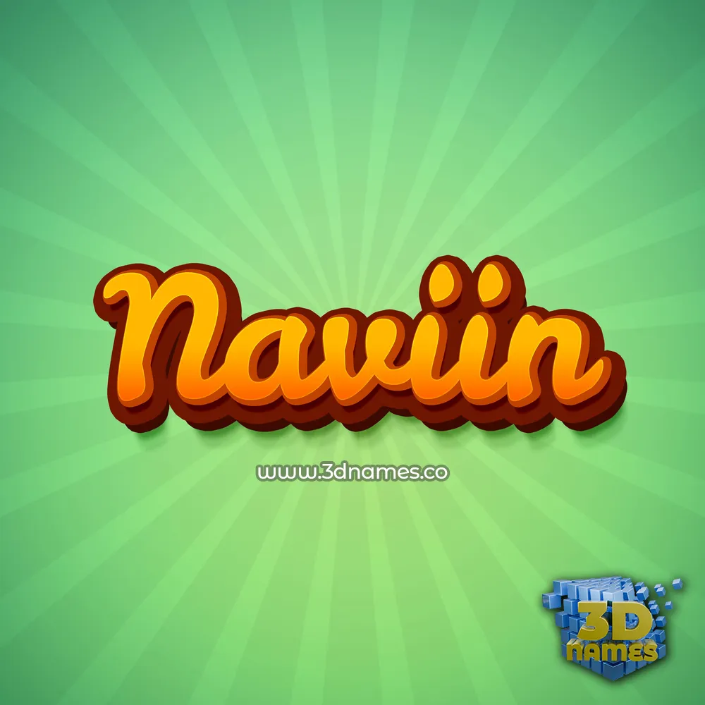 naviin in Green Rays style - 3D name wallpaper