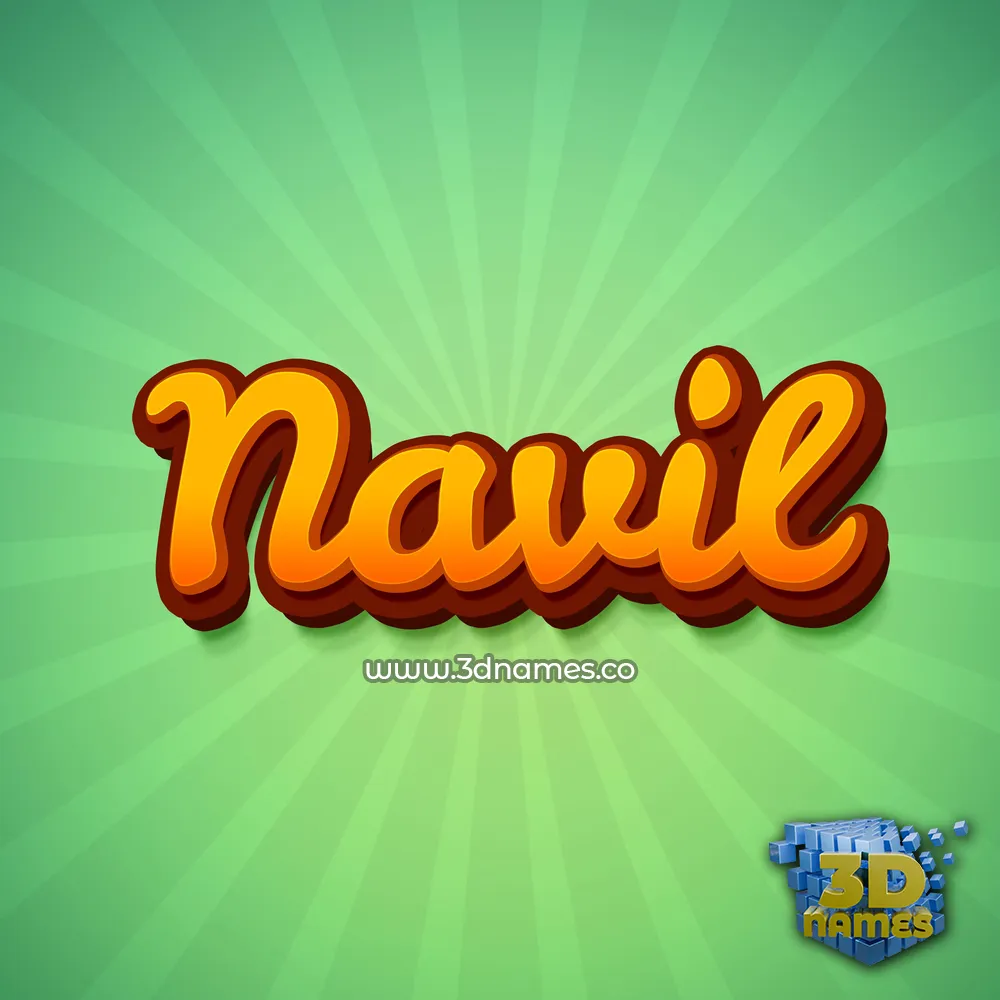 navil in Green Rays style - 3D name wallpaper
