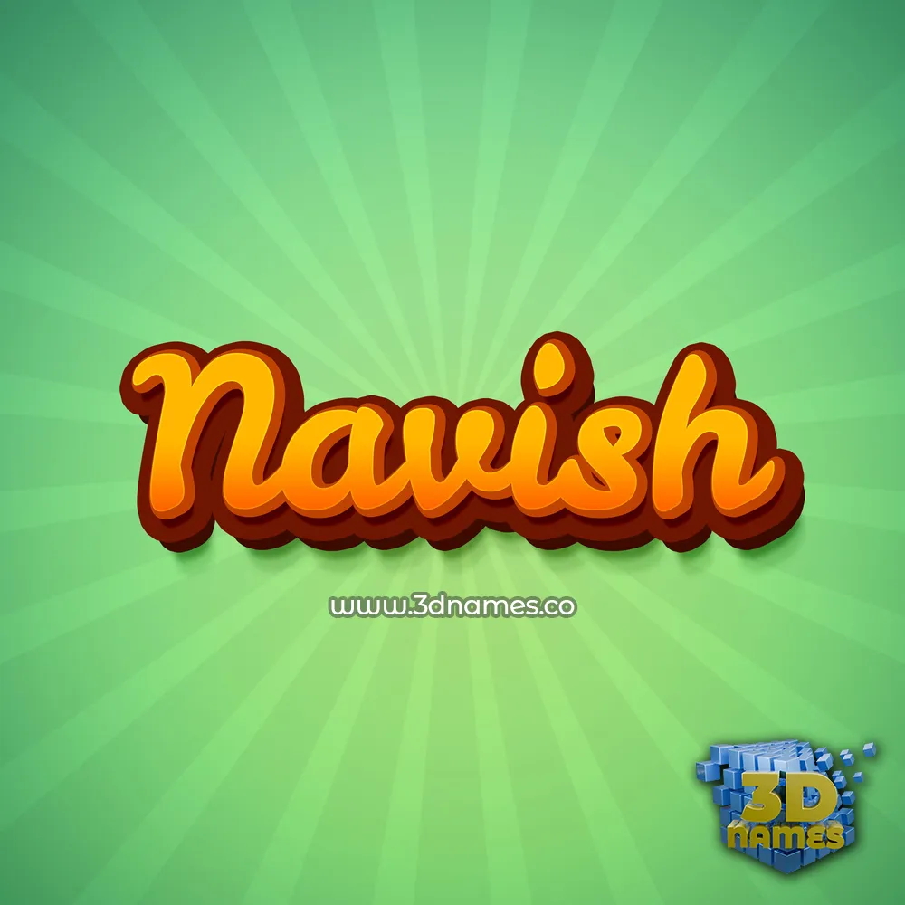 navish in Green Rays style - 3D name wallpaper
