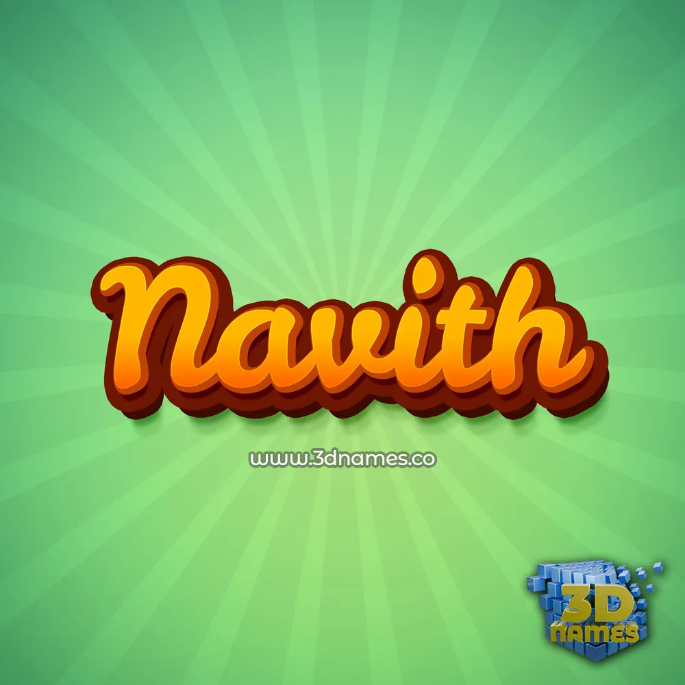navith in Green Rays style - 3D name wallpaper