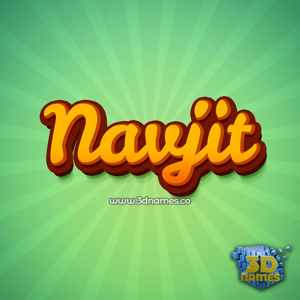 navjit in Green Rays style - 3D name wallpaper