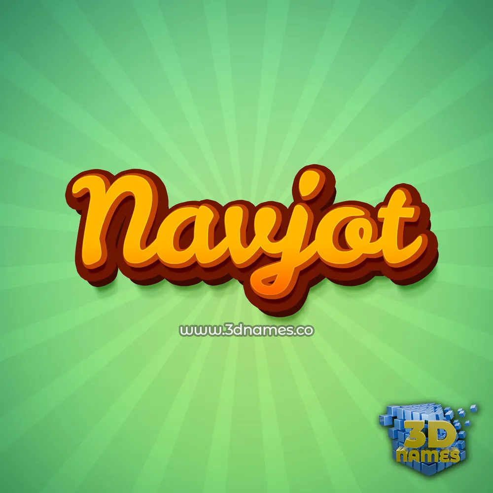 navjot in Green Rays style - 3D name wallpaper