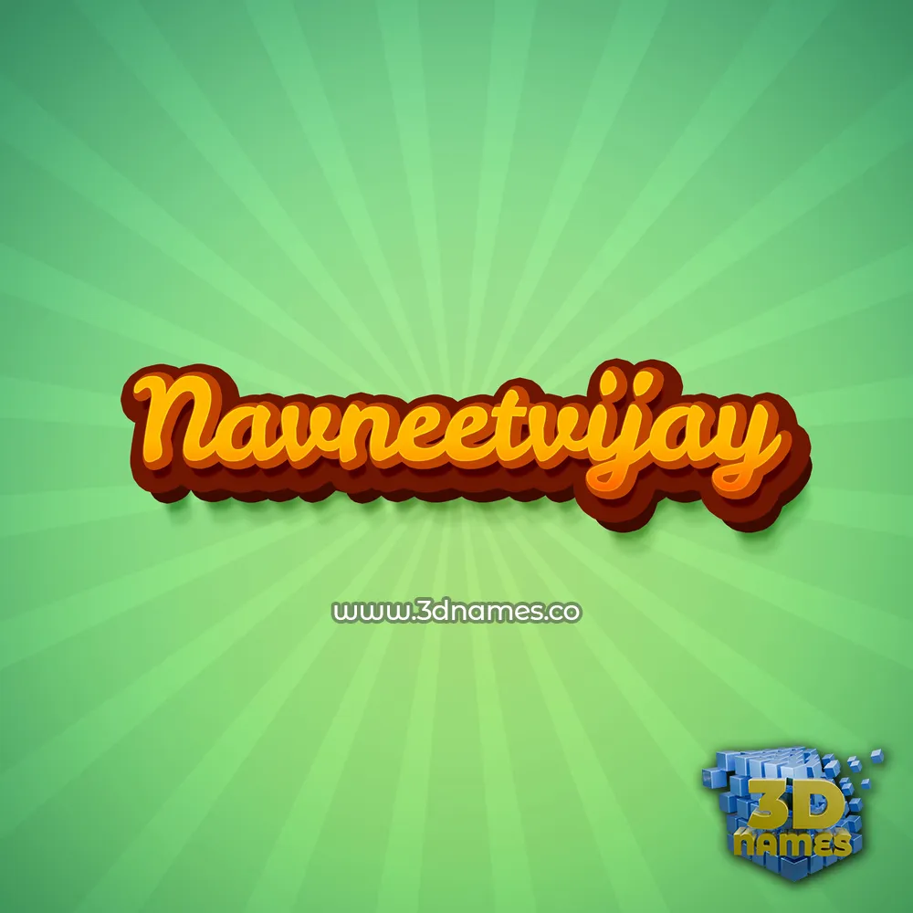 navneetvijay in Green Rays style - 3D name wallpaper