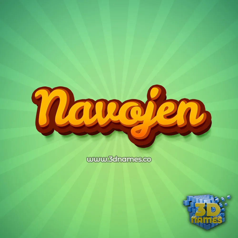 navojen in Green Rays style - 3D name wallpaper