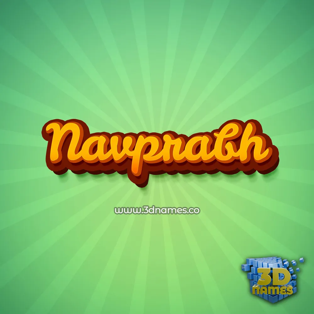 navprabh in Green Rays style - 3D name wallpaper