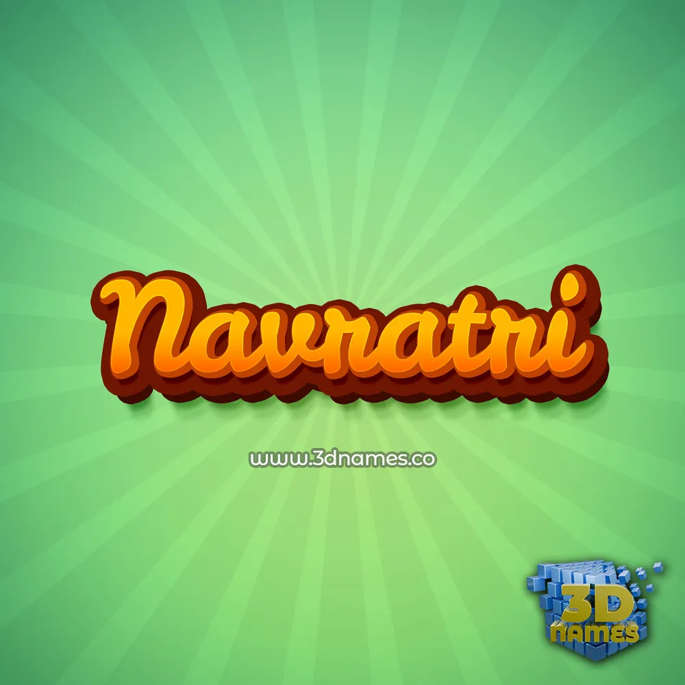 navratri in Green Rays style - 3D name wallpaper
