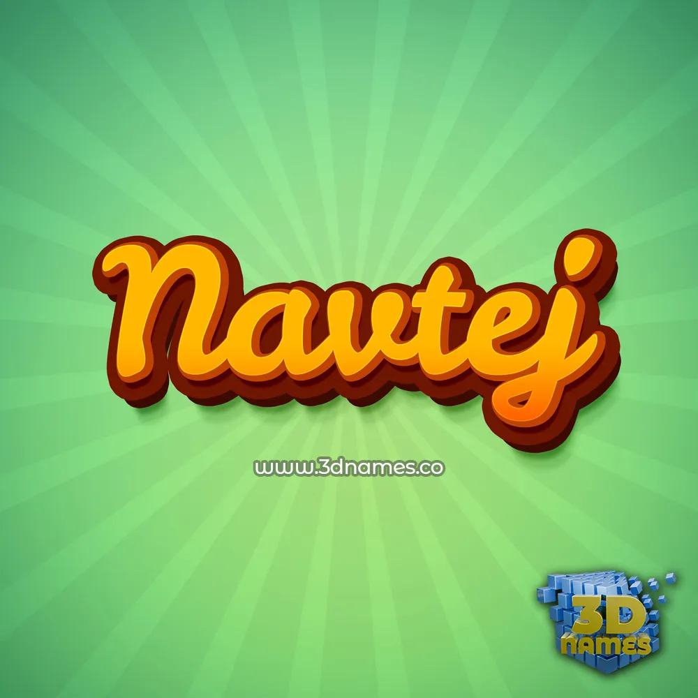 navtej in Green Rays style - 3D name wallpaper
