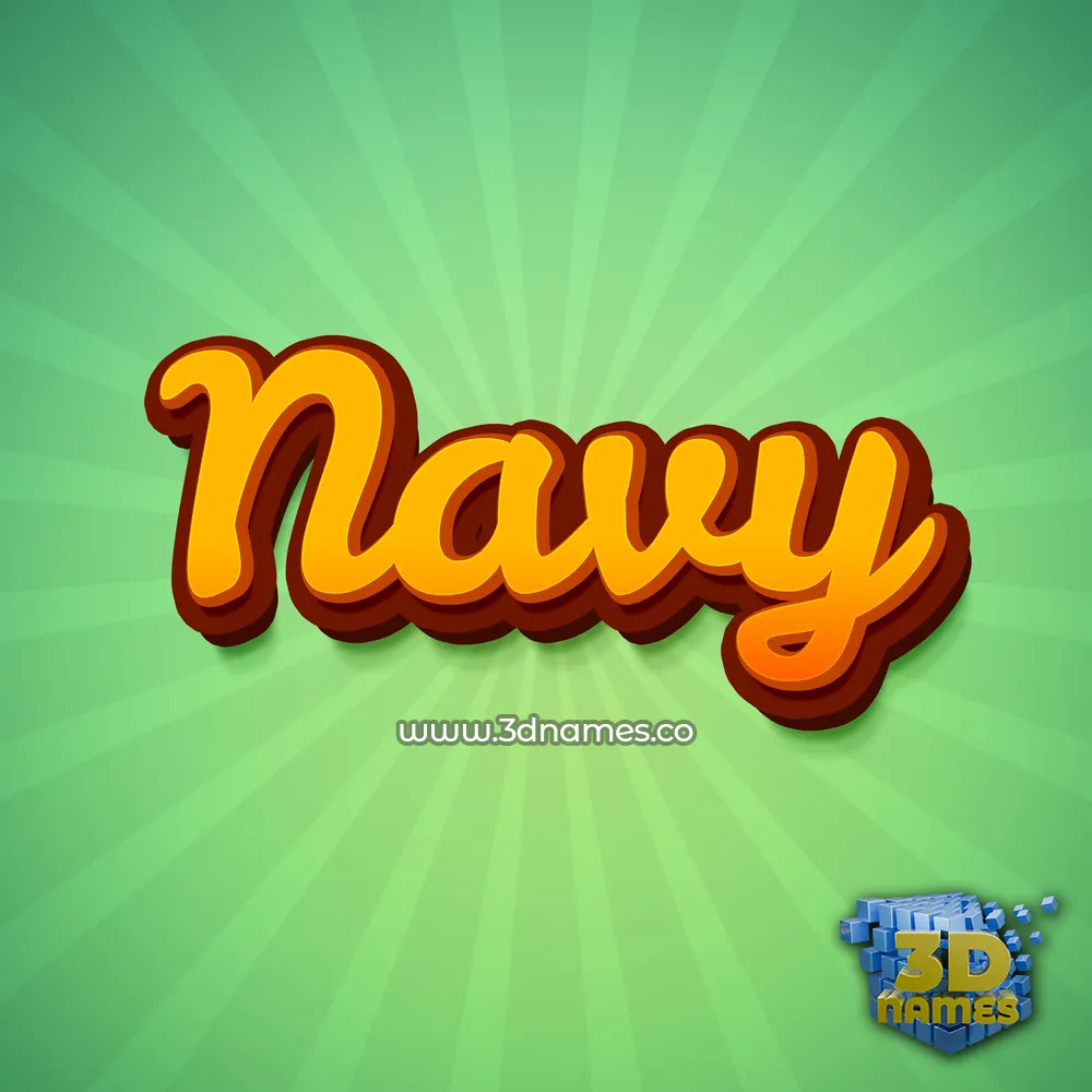 navy in Green Rays style - 3D name wallpaper