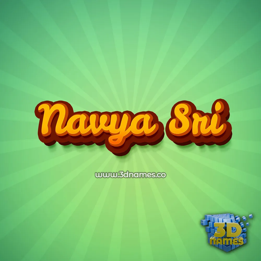 navya sri in Green Rays style - 3D name wallpaper