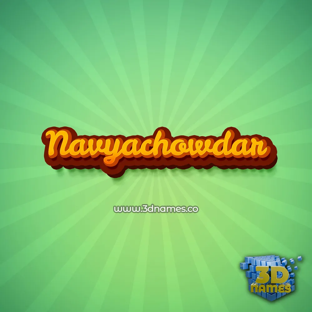 navyachowdar in Green Rays style - 3D name wallpaper