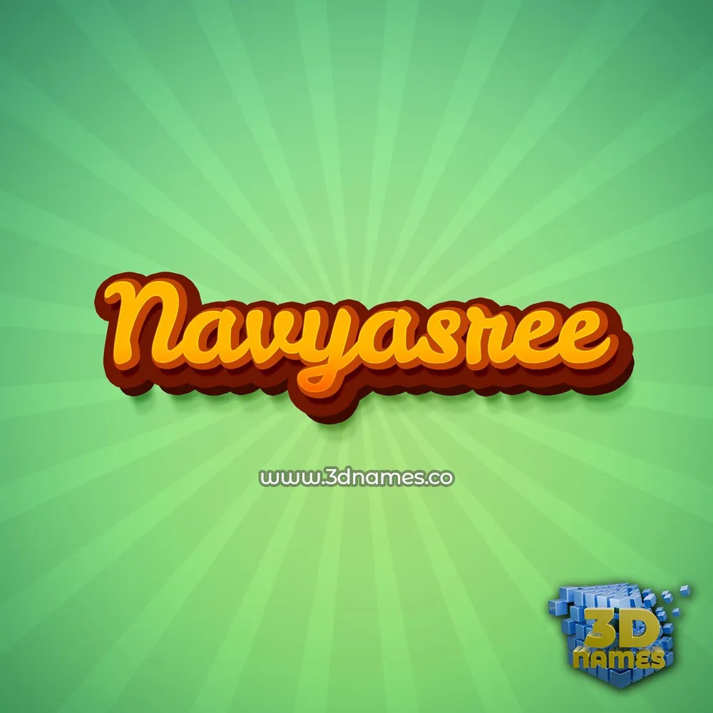 navyasree in Green Rays style - 3D name wallpaper