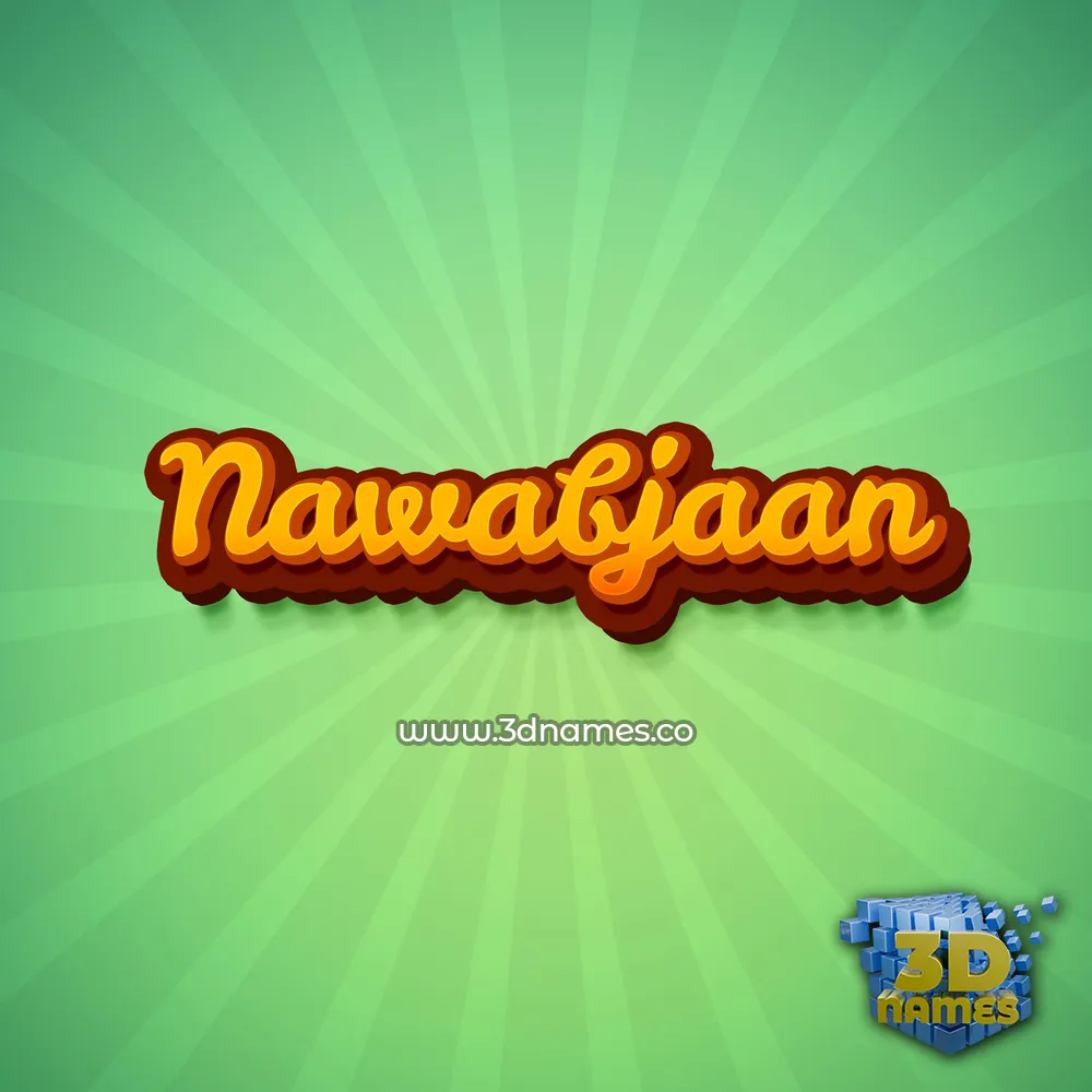 nawabjaan in Green Rays style - 3D name wallpaper