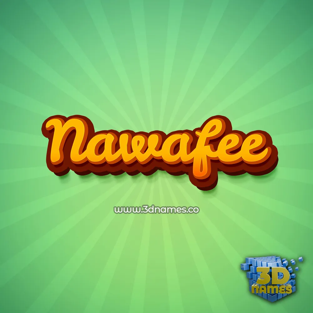 nawafee in Green Rays style - 3D name wallpaper