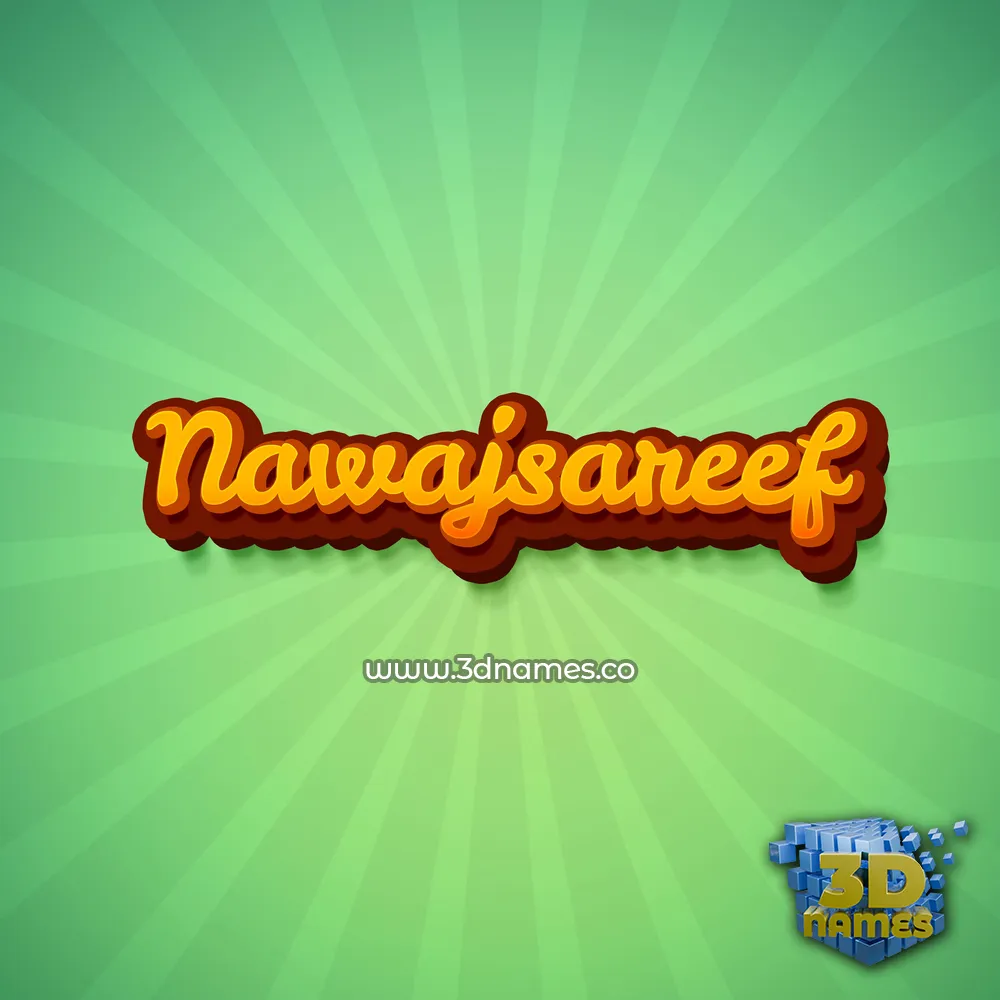 nawajsareef in Green Rays style - 3D name wallpaper