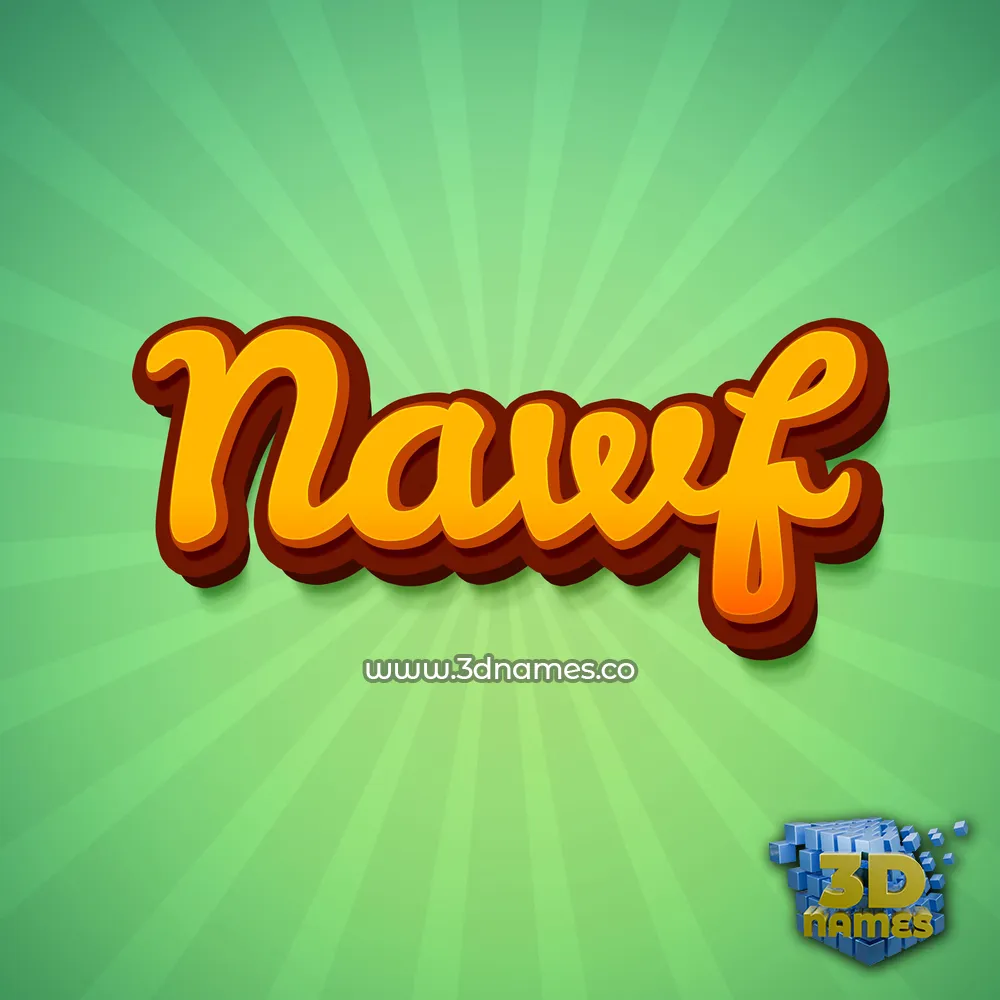 nawf in Green Rays style - 3D name wallpaper