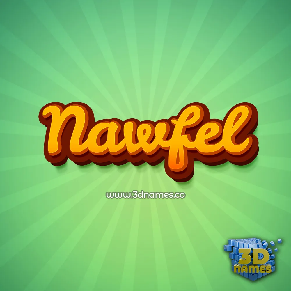 nawfel in Green Rays style - 3D name wallpaper