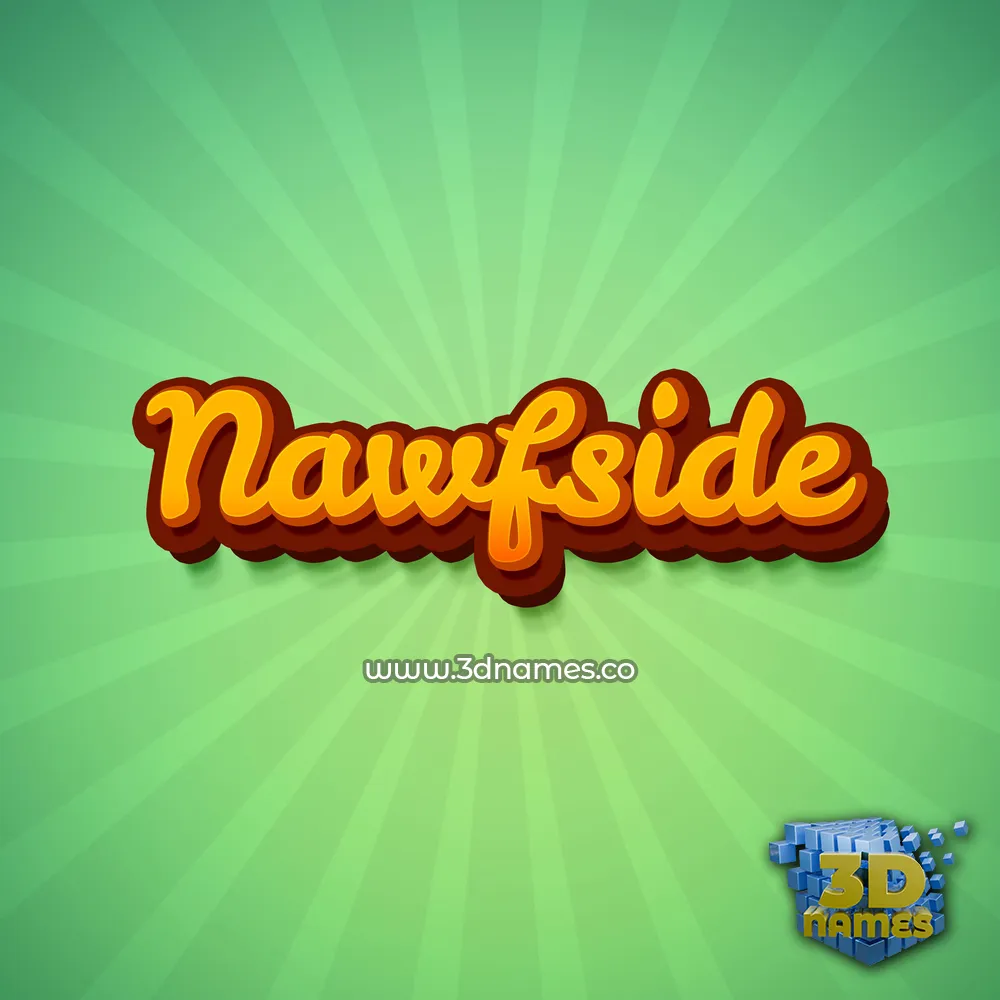 nawfside in Green Rays style - 3D name wallpaper