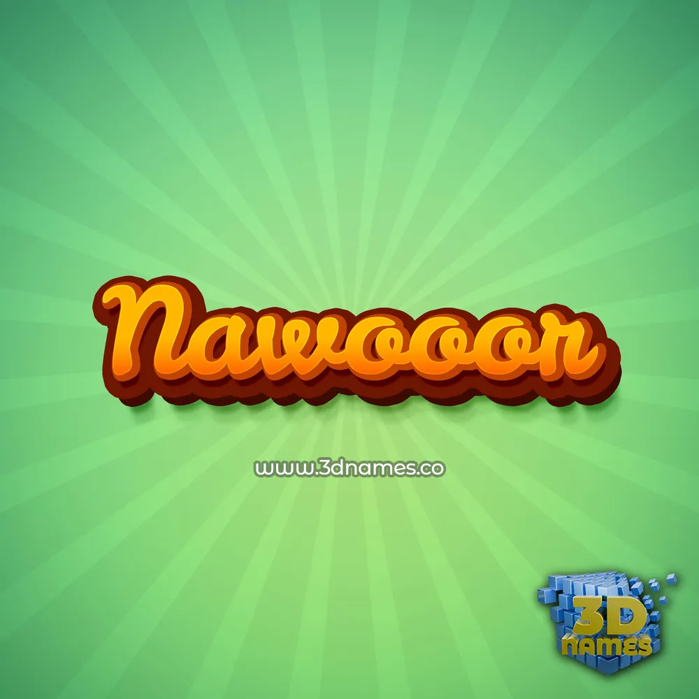 nawooor in Green Rays style - 3D name wallpaper