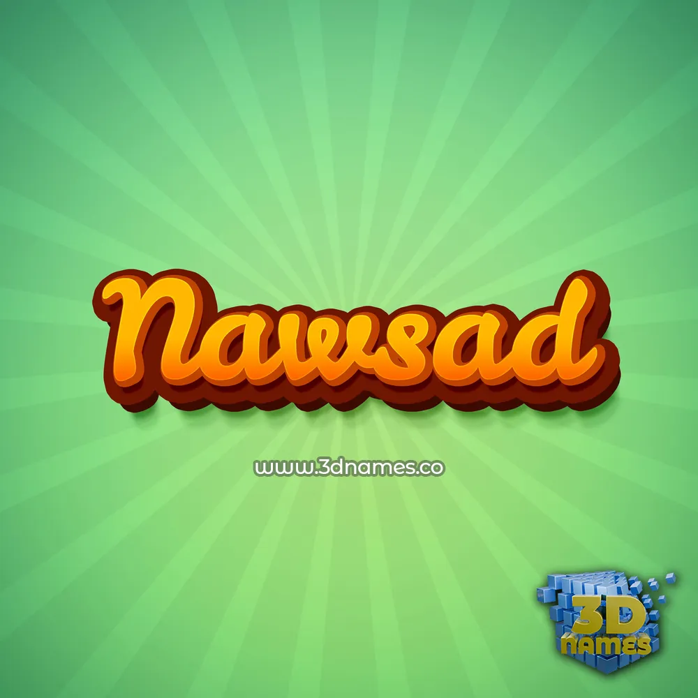 nawsad in Green Rays style - 3D name wallpaper