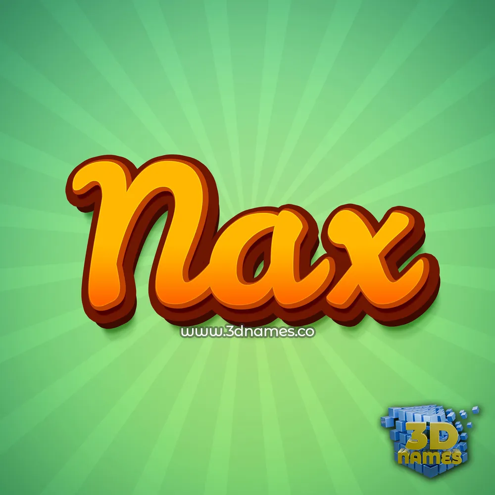 nax in Green Rays style - 3D name wallpaper