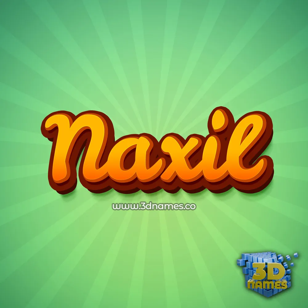 naxil in Green Rays style - 3D name wallpaper