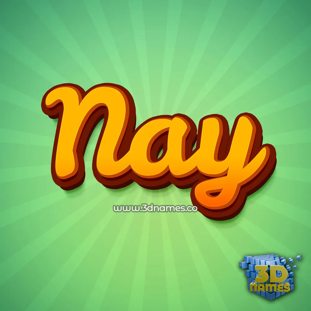 nay in Green Rays style - 3D name wallpaper
