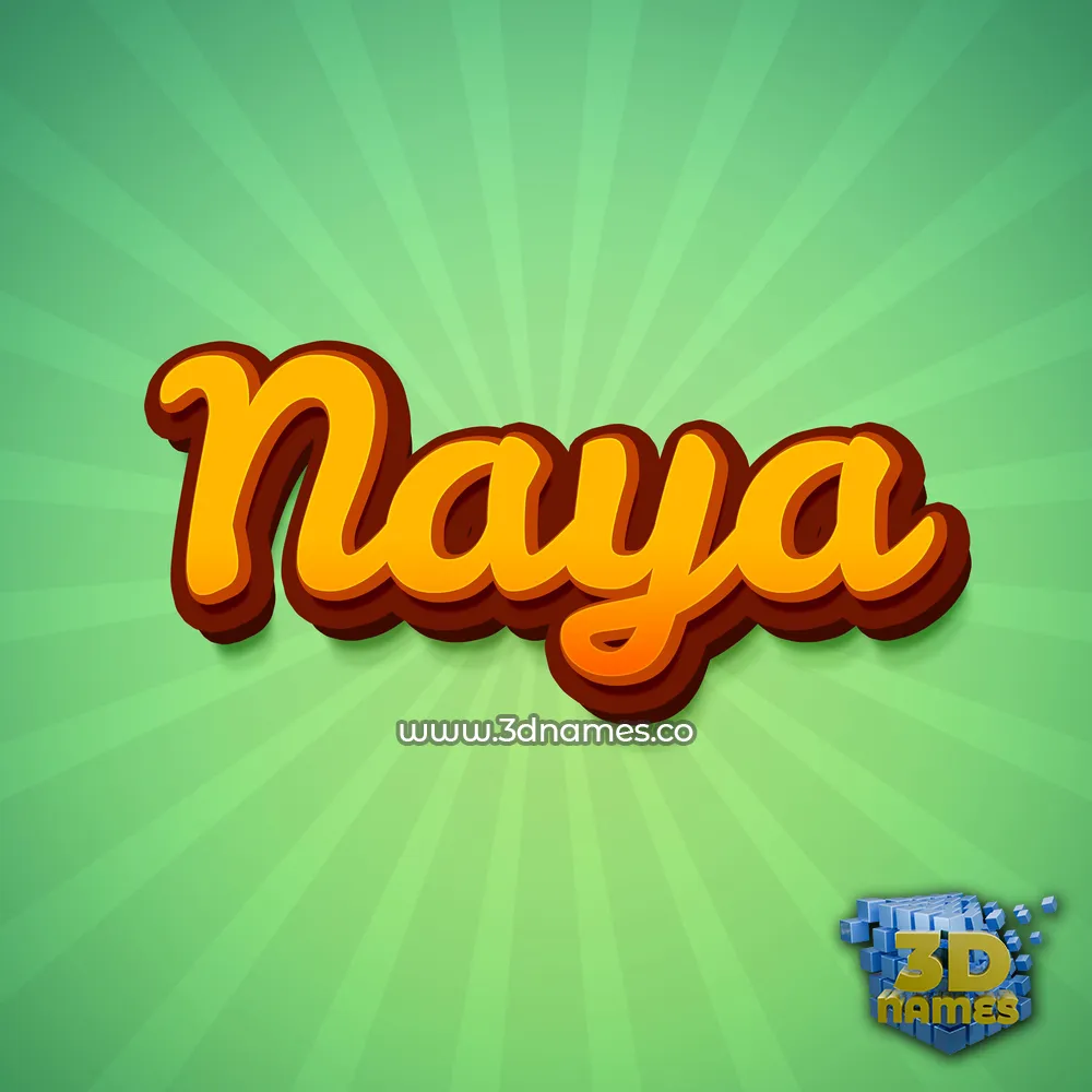 naya in Green Rays style - 3D name wallpaper
