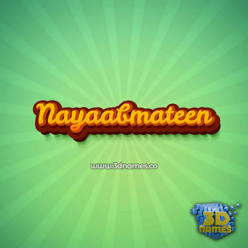 nayaabmateen in Green Rays style - 3D name wallpaper