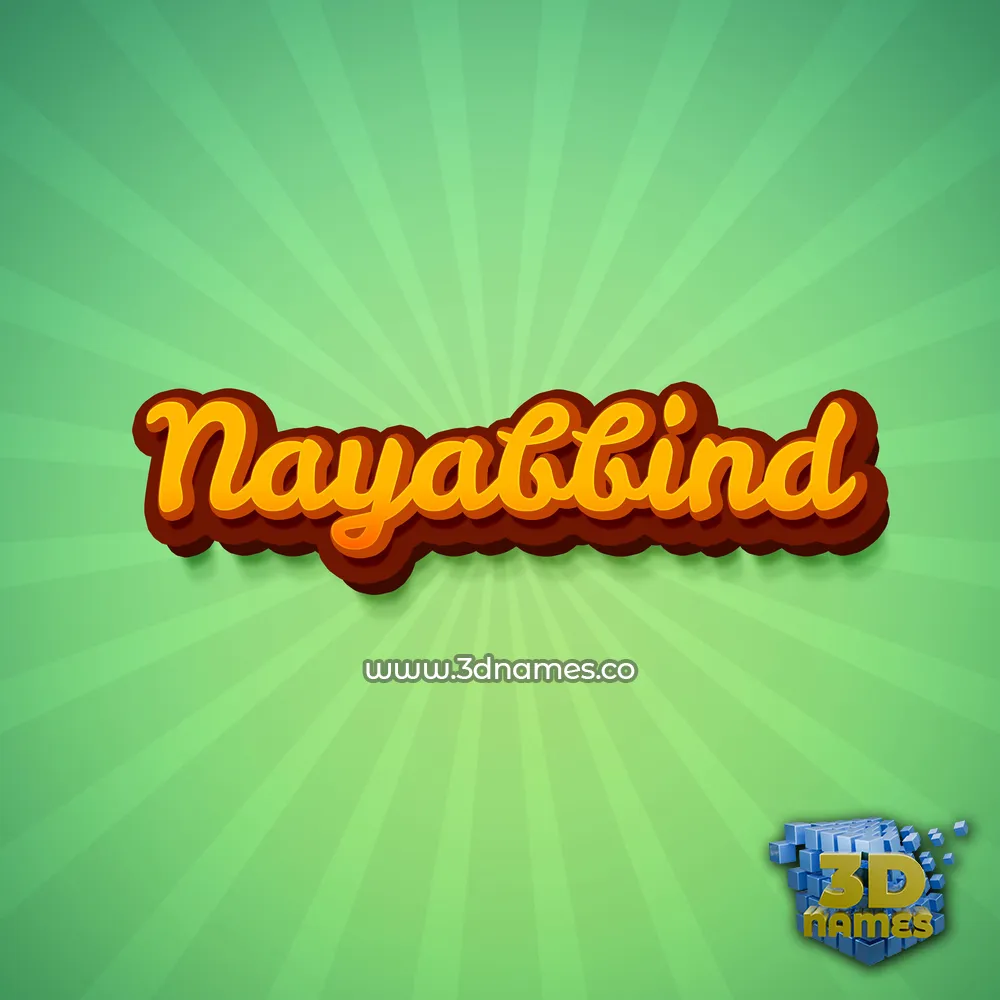 nayabbind in Green Rays style - 3D name wallpaper