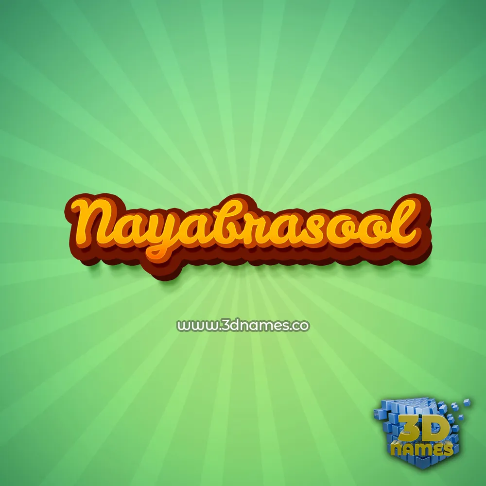 nayabrasool in Green Rays style - 3D name wallpaper