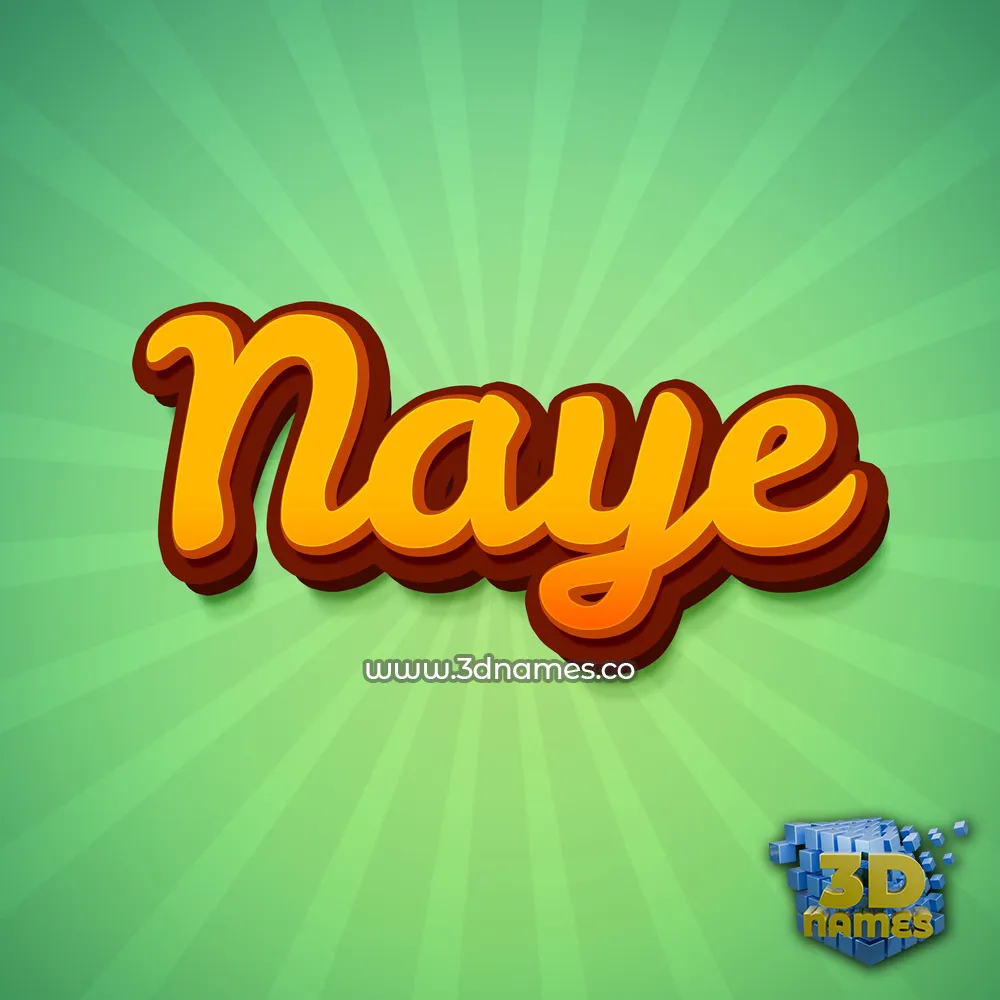 naye in Green Rays style - 3D name wallpaper
