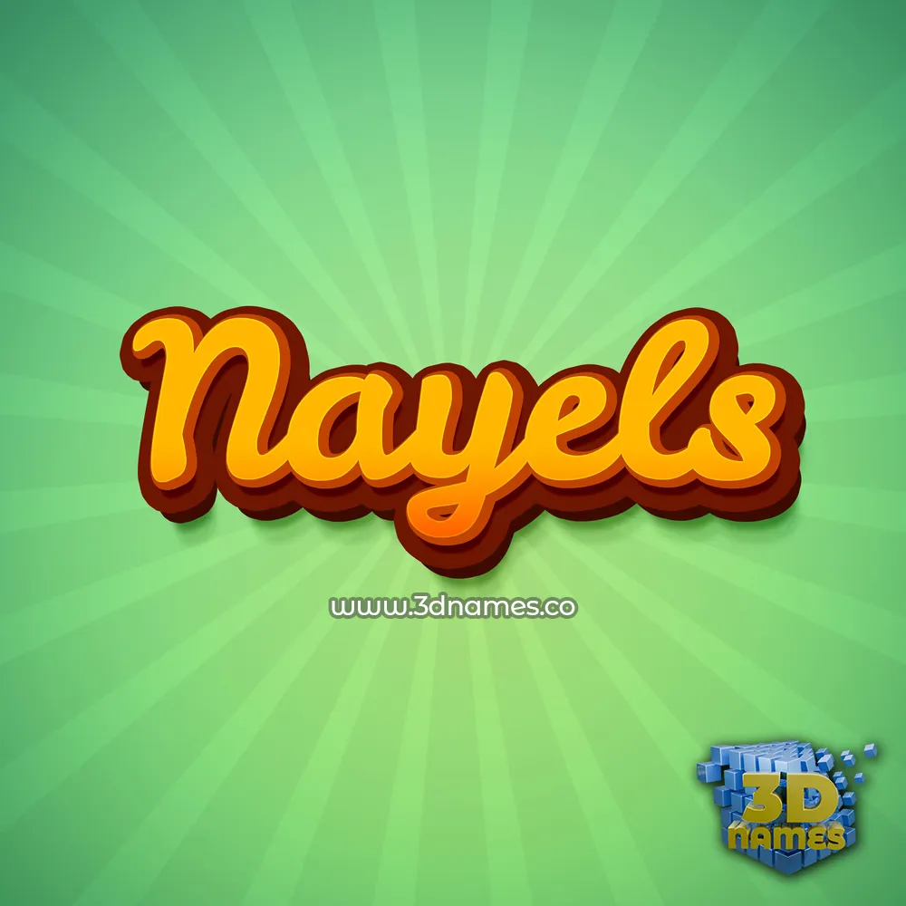 nayels in Green Rays style - 3D name wallpaper