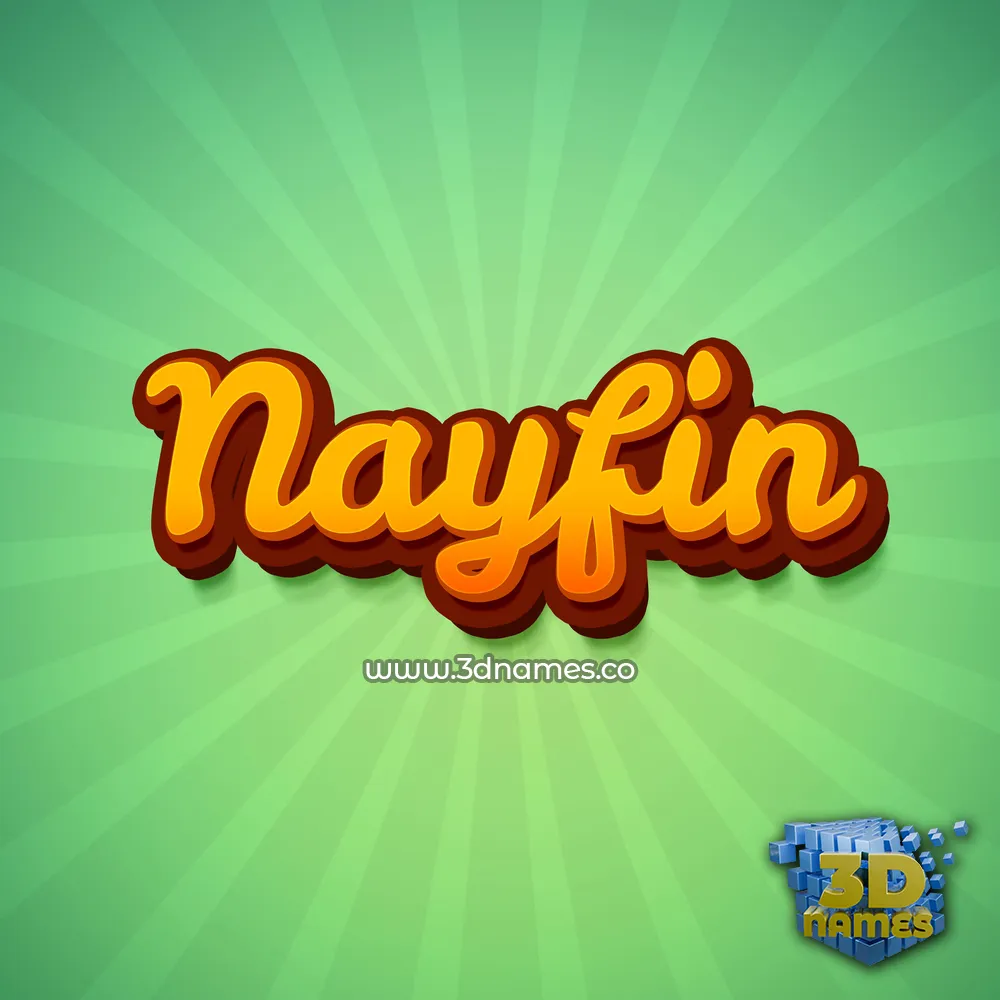 nayfin in Green Rays style - 3D name wallpaper