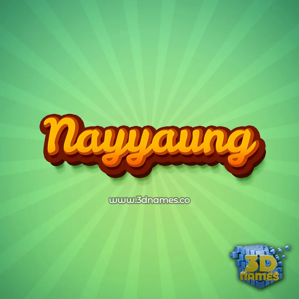 nayyaung in Green Rays style - 3D name wallpaper