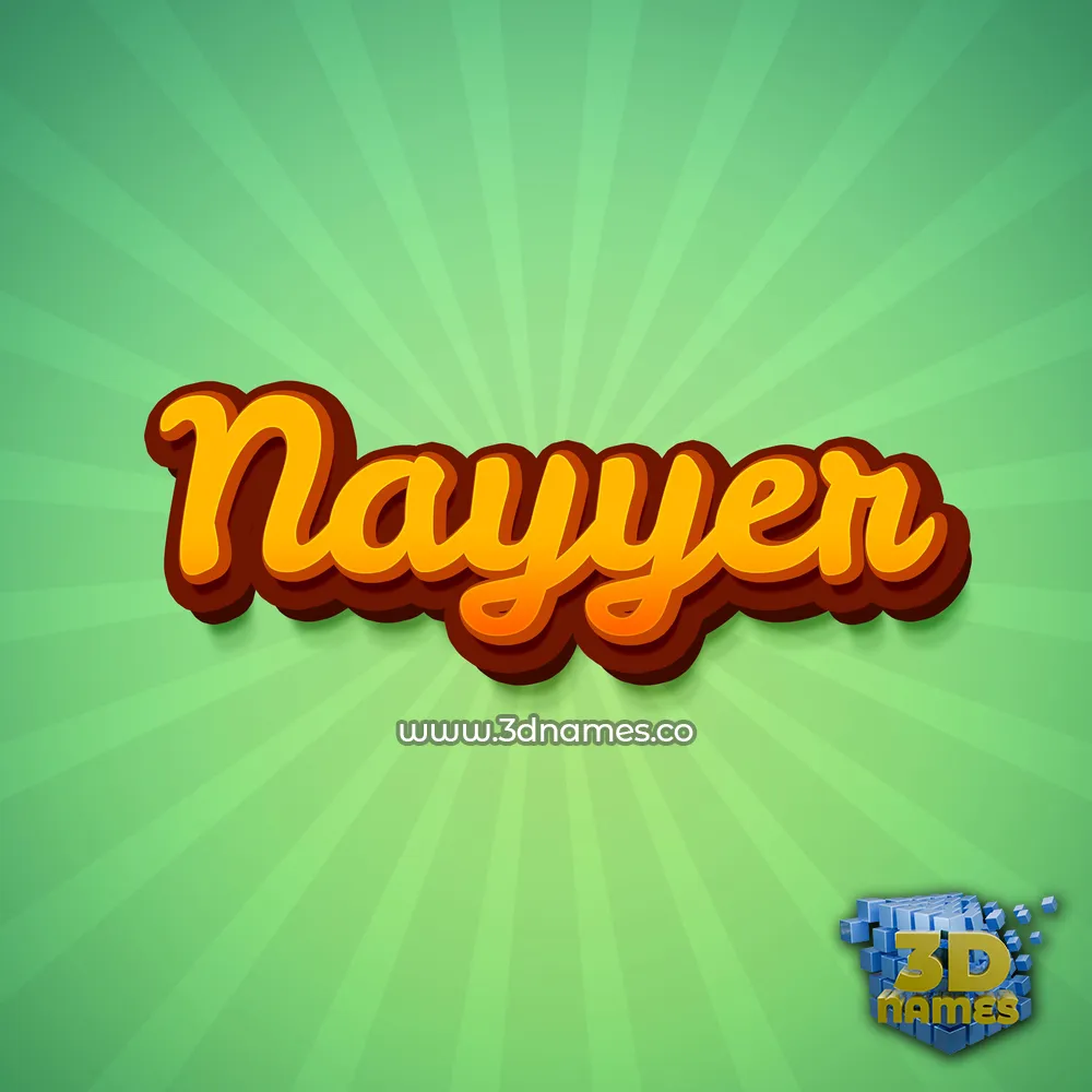 nayyer in Green Rays style - 3D name wallpaper